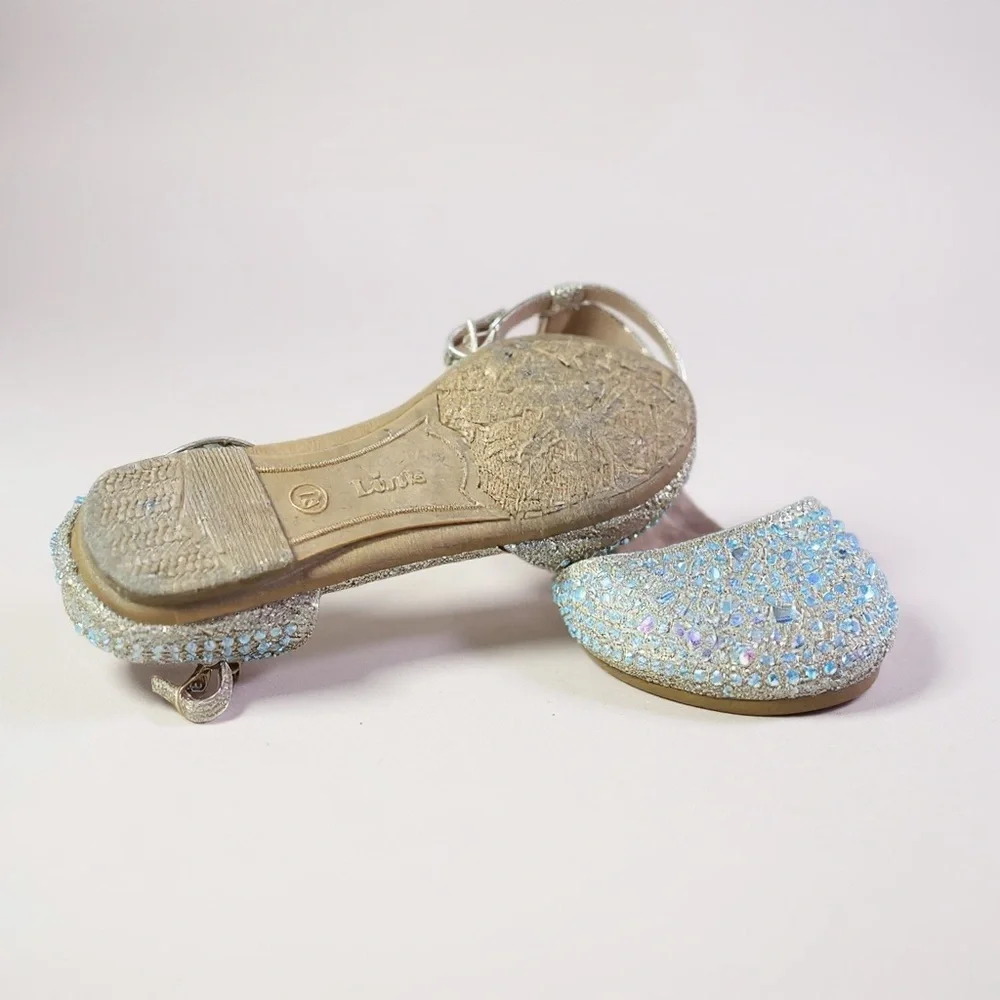 Link Sparkling Gold and Silver Girls Ballerina Flats